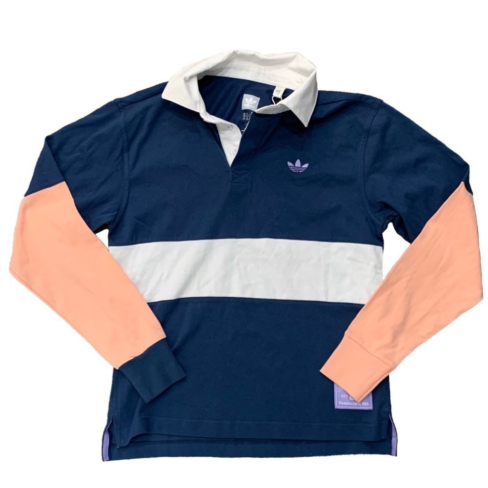 BNWT Adidas Colorblocked Logo Polo Longsleeve xxs
